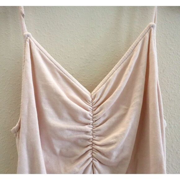 Sundry Women's Sz 4 Ballet Pink Ruched Spaghetti Strap Cotton Dress - Picture 4 of 12